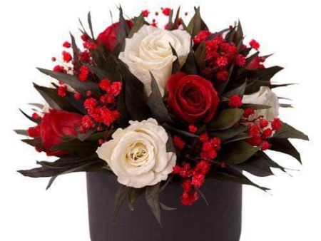 Red & White Forever Roses Gift Box For Cheap