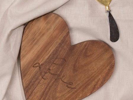 Amore Heart Shaped Wooden Cheeseboard & Knife  Love  For Discount