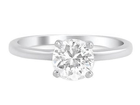 1 Carat Flawless CZ Solitaire Engagement Ring Discount