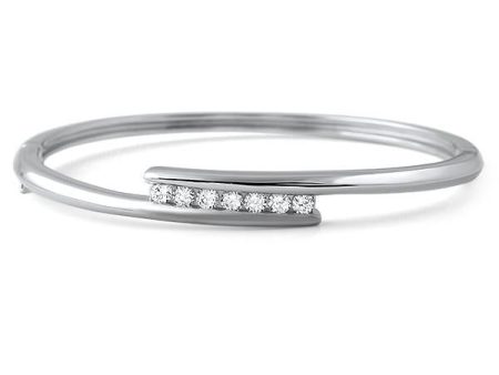 0.35 CTW Modern CZ Sterling Silver Bangle For Discount