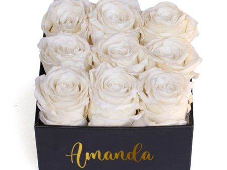 Princess White Forever Roses in a Box For Cheap