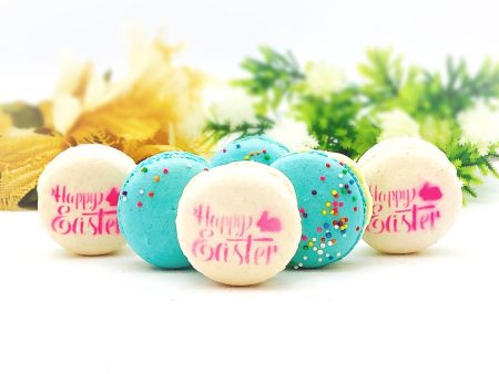 Happy Easter 6 Pack Macarons | Vanilla and Green Rainbow Macarons Cheap