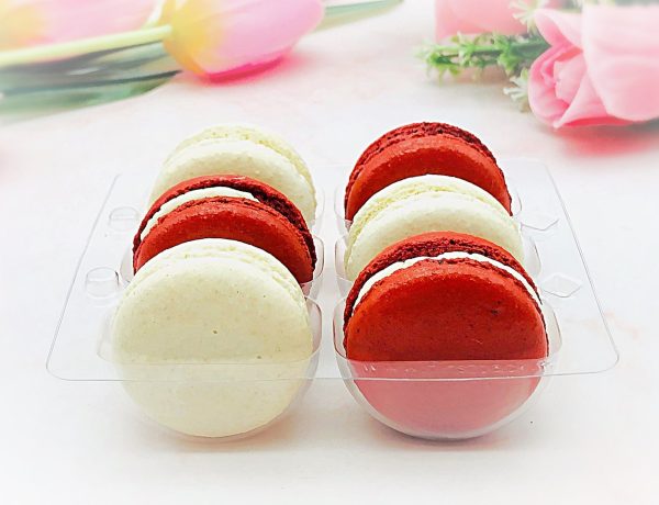 6 Vanilla & Red Velvet Macarons Value Pack Sale