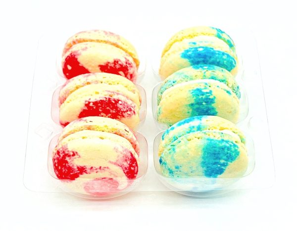 6 Blueberry Cheesecake & Raspberry Cheesecake Macarons Value Pack For Sale