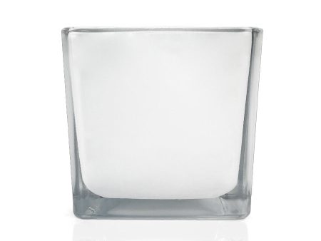 Seconds - White Square Glass Candle Jar 250ml For Sale