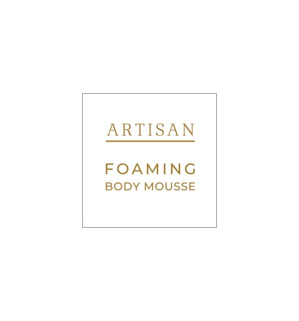 76. Artisan Foaming Body Mousse Label 3.4cm - Transparent with Shiny Gold Foil Fashion