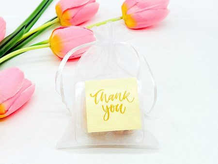 Personalized Thank you French Macarons for Guest (White Sheer) | Wedding Favors, Bridal Shower Favors, Fashion