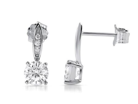 1 CTW Simple CZ Small Drop Earrings For Discount