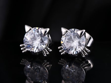 DIAMOND CAT EARRINGS Online now