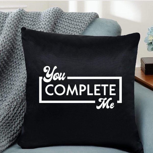 Cotton Throw Pillow - You Complete Me For Cheap