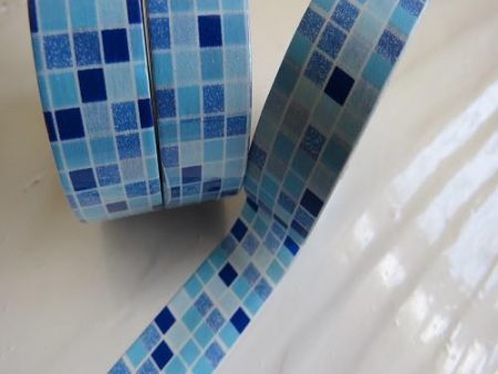 Blue Bright & Colourful Tiles Effect Washi Masking Tape. Online now