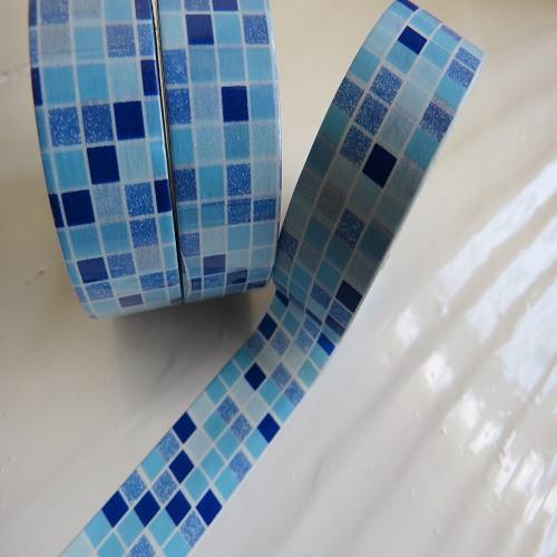 Blue Bright & Colourful Tiles Effect Washi Masking Tape. Online now