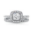 1.00 CTW Cushion Cut CZ Bridal Ring Set Online