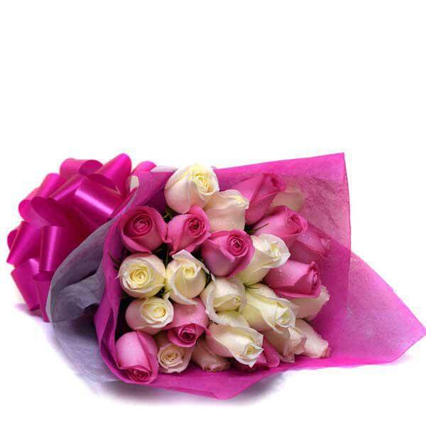 Pink and White Rose Bouquet Supply