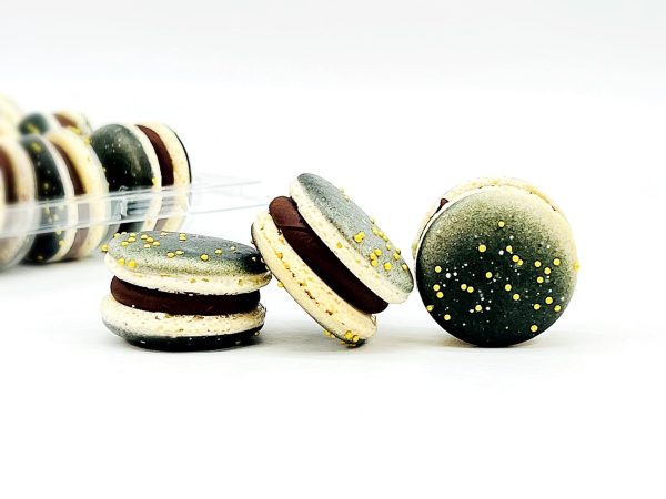 6 Pack Dark Chocolate Milk Jam French Macarons on Sale