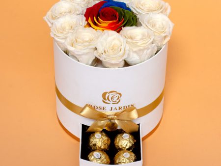 ForeverRoses™ Rainbow Rose with White Roses Online Hot Sale