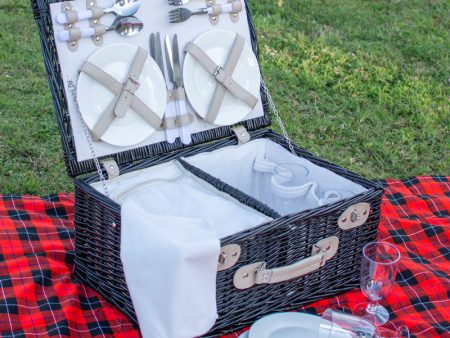 Executive Wicker Picnic basket for four - Black Sale