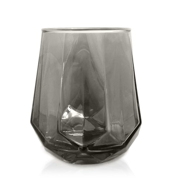 Taper Octagon Glass Candle Jar 310ml - Smoke Grey Online now