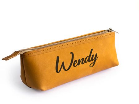 Personalised Trisha Genuine Leather Stationery Pouch - Tan Online now