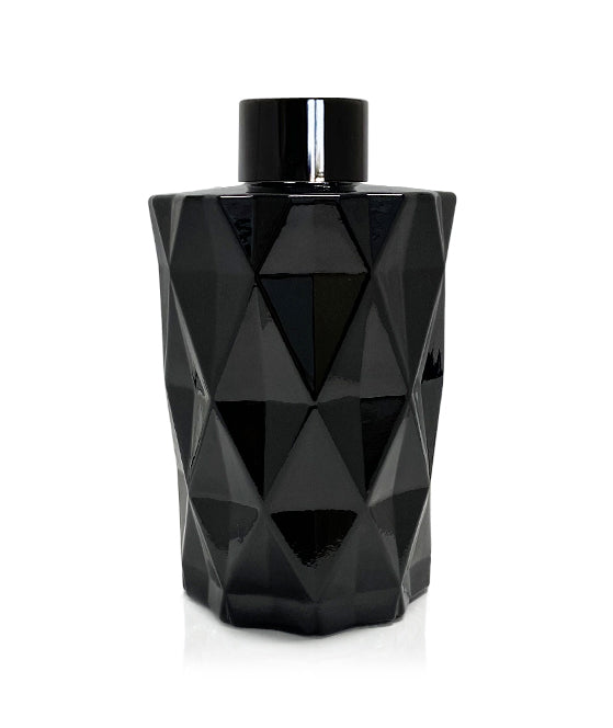 200ml Diamond Cut Black Diffuser Bottle - Black Collar Supply