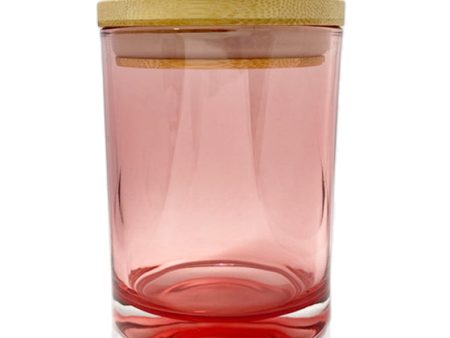 Vogue Tumbler - Pink Jar  with Wooden Lid 250ml For Sale