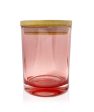 Vogue Tumbler - Pink Jar  with Wooden Lid 250ml For Sale