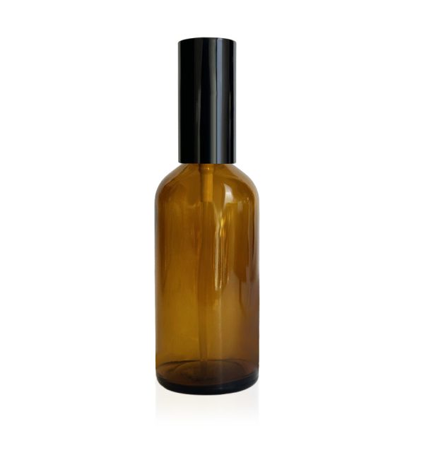 100ml Amber Glass Bottle with Pump and Black Lid Cheap