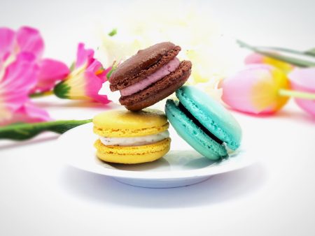 6 Pack Assorted  Macarons | Chocolate Raspberry, Mint Chocolate, Blueberry Cheesecake Macarons Supply