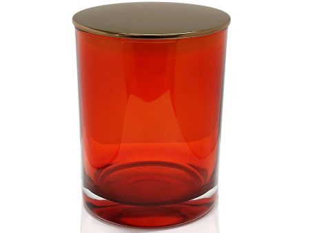 Vogue Tumbler - Red Jar with Bronze Metal Lid 250ml For Cheap