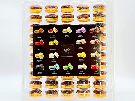 50 Pack White Chocolate Papaya French Macaron Value Pack Online Sale