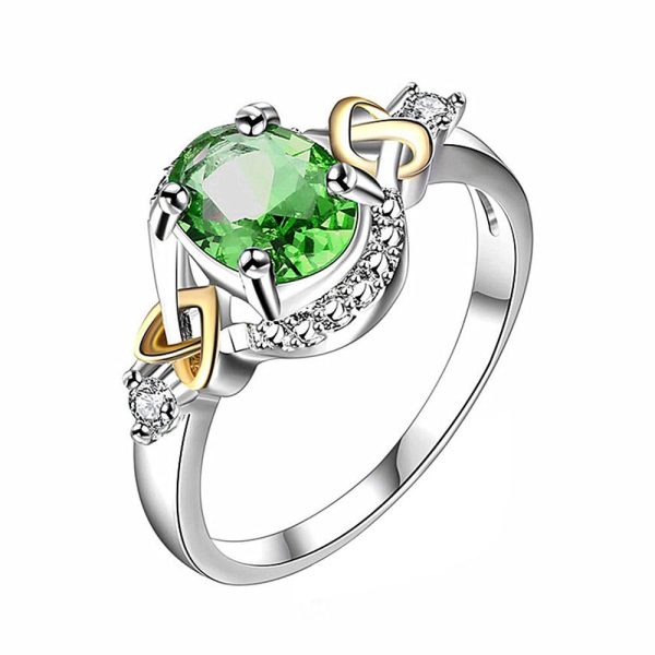 Alloy Engagement Ring with Crystal on Sale