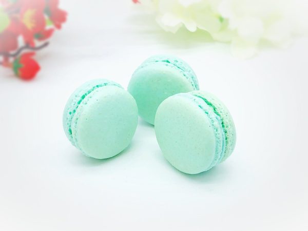 6 Pack light blue macarons | blueberry white chocolate buttercream macaron. Cheap