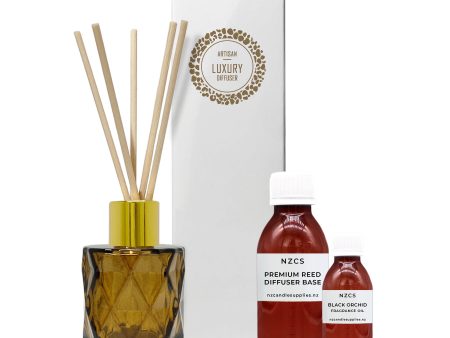 50ml Amber Diamond Diffuser Bottle Kit - Gold Collar Cheap