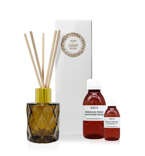 50ml Amber Diamond Diffuser Bottle Kit - Gold Collar Cheap