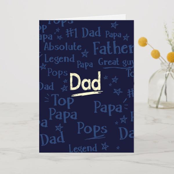 Top Papa Dad A6 Card Fashion