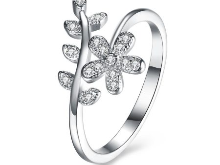 925 Silver Ring floral stone ring jewelry SVR119 For Discount