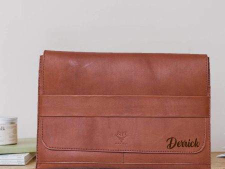 Genuine Leather Cognac Hand Crafted Mac Book Sleeve Sale