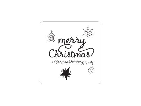 10. Merry Christmas Label 3.4cm - Transparent For Cheap