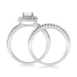 1.00 CTW Cushion Cut CZ Bridal Ring Set Online