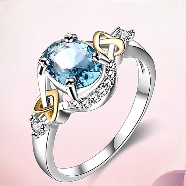 Alloy Engagement Ring with Crystal on Sale