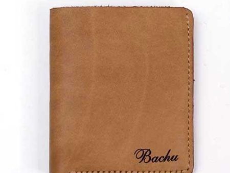 Tan Genuine Leather Slim Nuba Wallet Hot on Sale