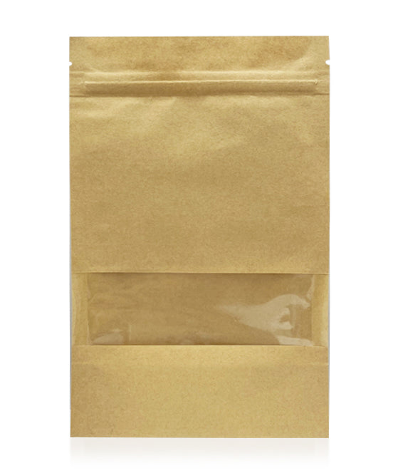 Large Kraft Bag with Window - Resealable For Sale