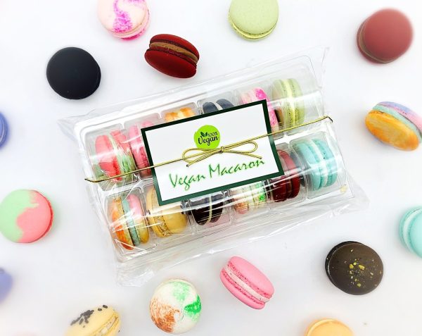 Surprise Me! 12 Pack Vegan French Macarons Set | , Dairy Free | 12 Different Flavors of Fun! For Sale