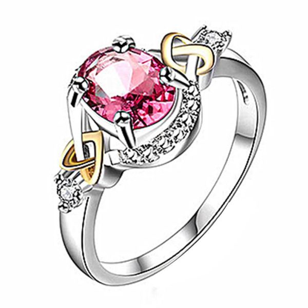 Alloy Engagement Ring with Crystal on Sale