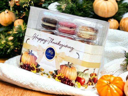 12 Pack Happy Thanksgiving Macaron Collection with Clear Gift Box | Choose Your Favorites For Discount