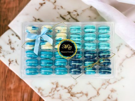 Blue Vibe: A Flavorful Quartet of French Macarons in One Set | 36 Pack For Sale