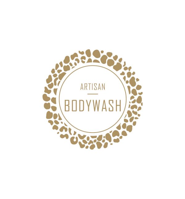 23. Artisan Bodywash Label 4.2cm Dia - Transparent with Gold Shiny Foil Sale