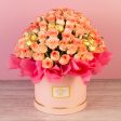 Bicolor Roses with Chocolates Hat Box Fashion