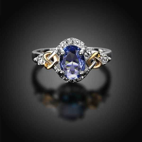 Alloy Engagement Ring with Crystal on Sale