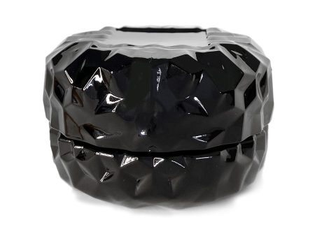 Black Diamond Macaron Glass Jar with Lid 90ml For Cheap